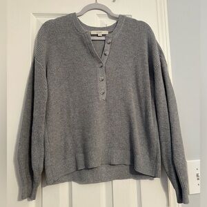 Loft grey Henley sweater top